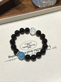 Obsidian & Aquamarine Lion Bracelet – natural crystal bracelet by JINGLUNA