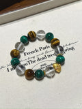 Malachite & Tiger's Eye Ganesha Bracelet – natural crystal bracelet by JINGLUNA