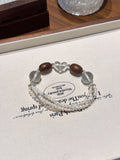 Clear Quartz, Sandalwood & Pearl Bracelet – natural crystal bracelet by JINGLUNA
