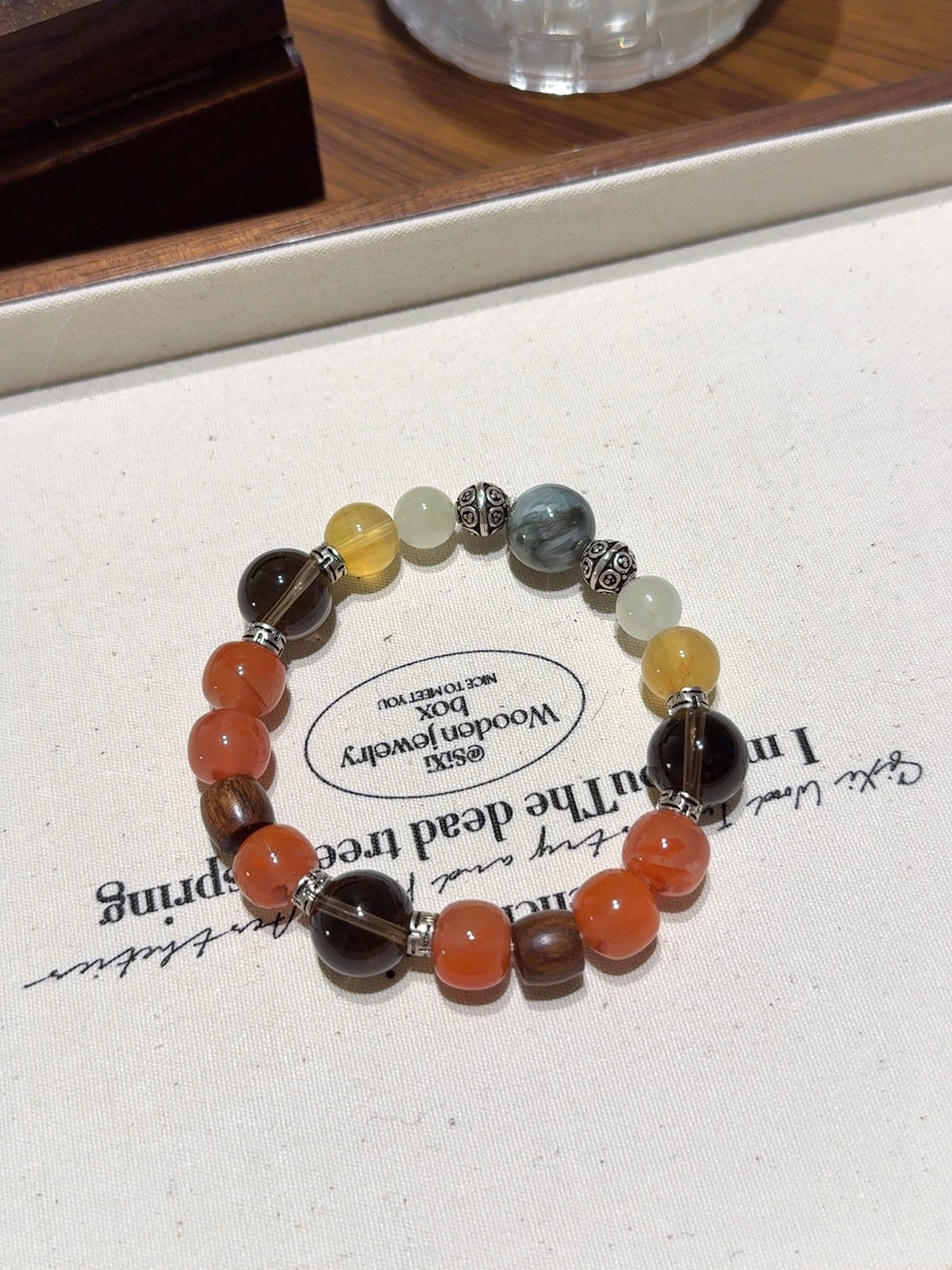 Nanhong Agate & Hawk's Eye Bracelet – natural crystal bracelet by JINGLUNA