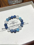 White Phantom & Aquamarine Bracelet – natural crystal bracelet by JINGLUNA
