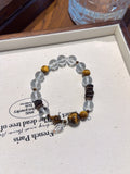 Yellow Tiger's Eye & Clear Quartz Fish Bracelet – natural crystal bracelet by JINGLUNA