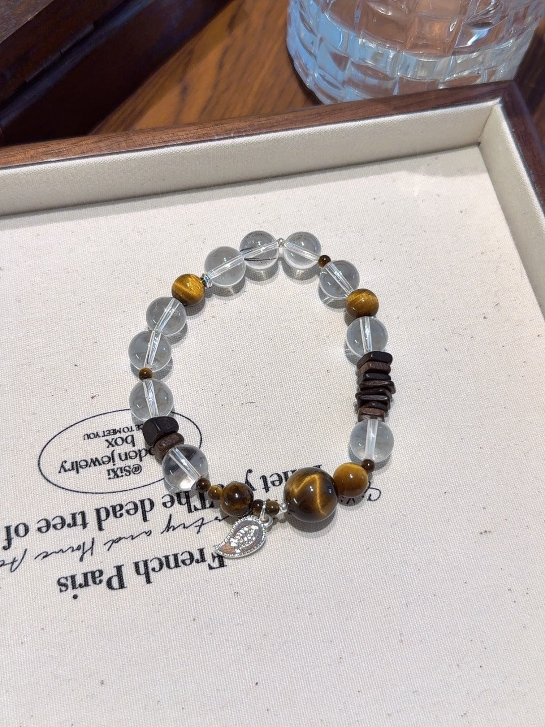Yellow Tiger's Eye & Clear Quartz Fish Bracelet – natural crystal bracelet by JINGLUNA