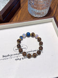 Agarwood, Amethyst & Blue Lacquer Bracelet – natural crystal bracelet by JINGLUNA