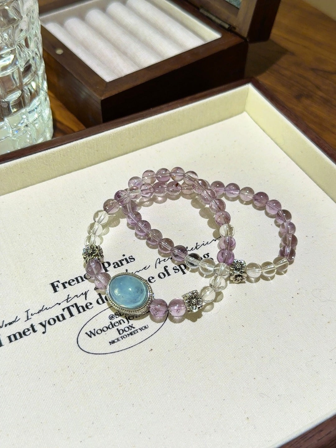Amethyst, Clear Quartz & Aquamarine Cube Multi-Wrap · Ocean Drop