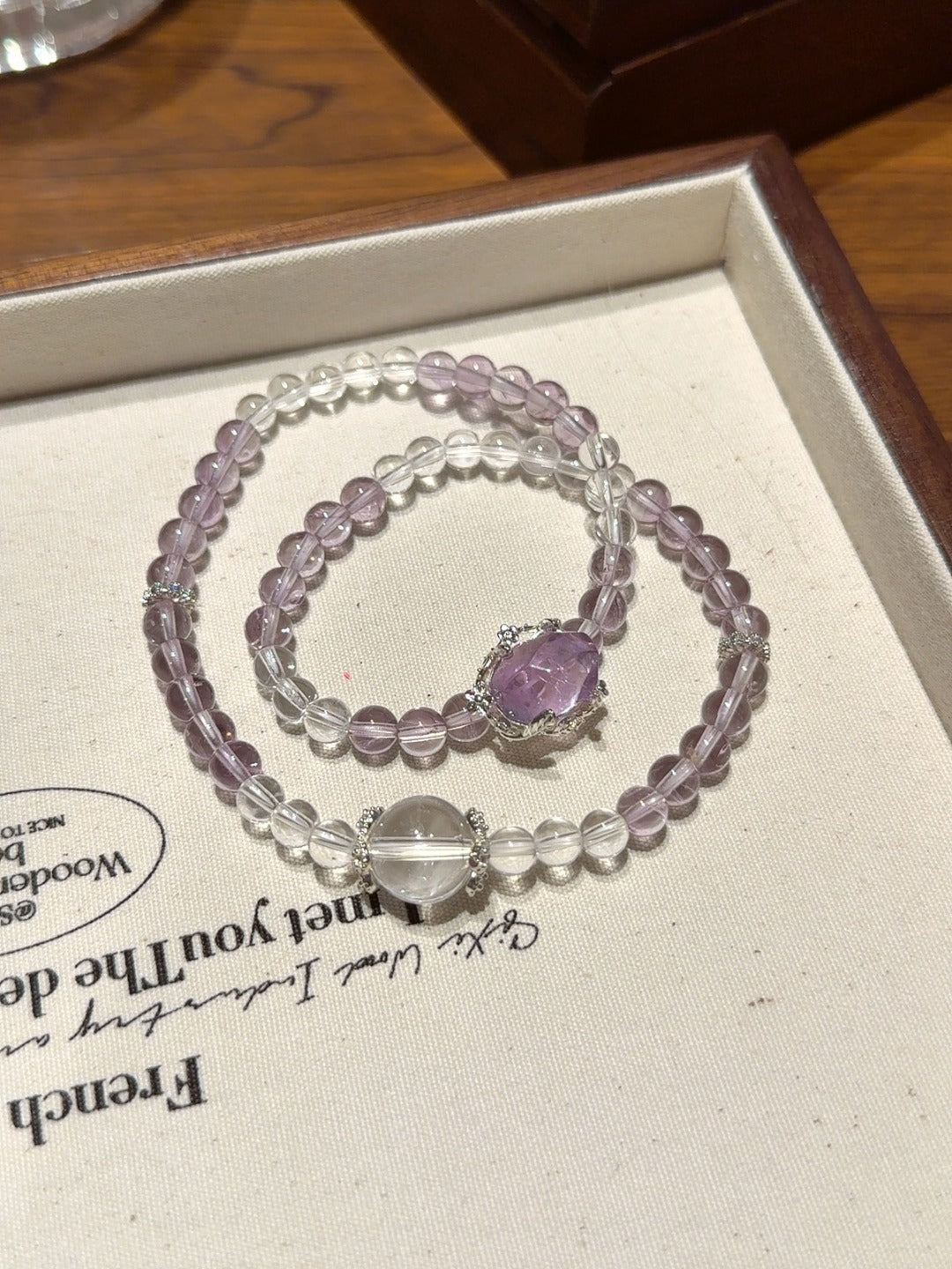 Amethyst & Clear Quartz Triple Wrap · Moonlight Order
