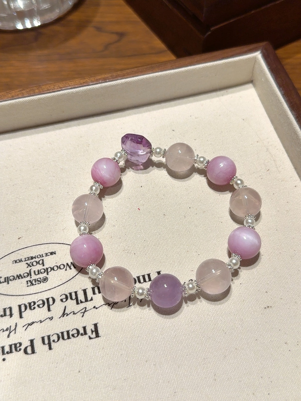Kunzite & Amethyst Bracelet · Twilight Glow