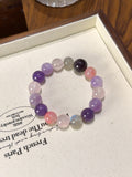Amethyst, Rose Quartz & Rhodonite Bracelet · Soft Balance