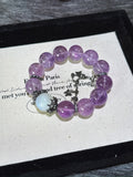 Big Amethyst & White Phantom Bracelet – natural crystal bracelet by JINGLUNA