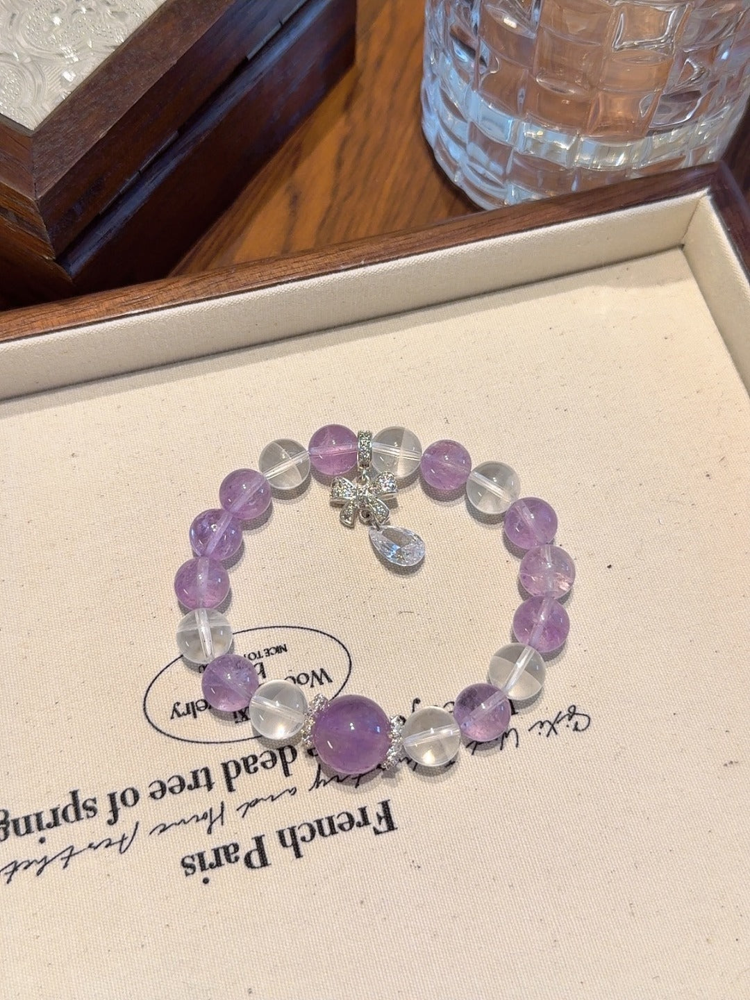 Light Amethyst & Clear Quartz Bracelet · Silver Calm