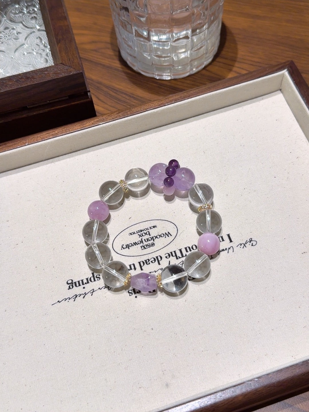 Big Clear Quartz & Amethyst Bracelet · Glacier Violet