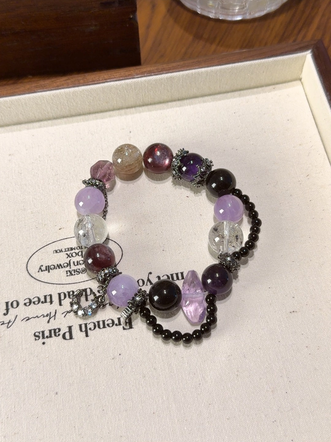 Herkimer & Purple Gemstone Mix Bracelet