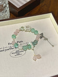Green Fluorite & Rose Quartz Bracelet – natural crystal bracelet by JINGLUNA