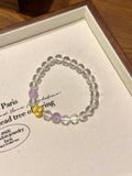 Clear Quartz & Amethyst Gourd Bracelet – natural crystal bracelet by JINGLUNA