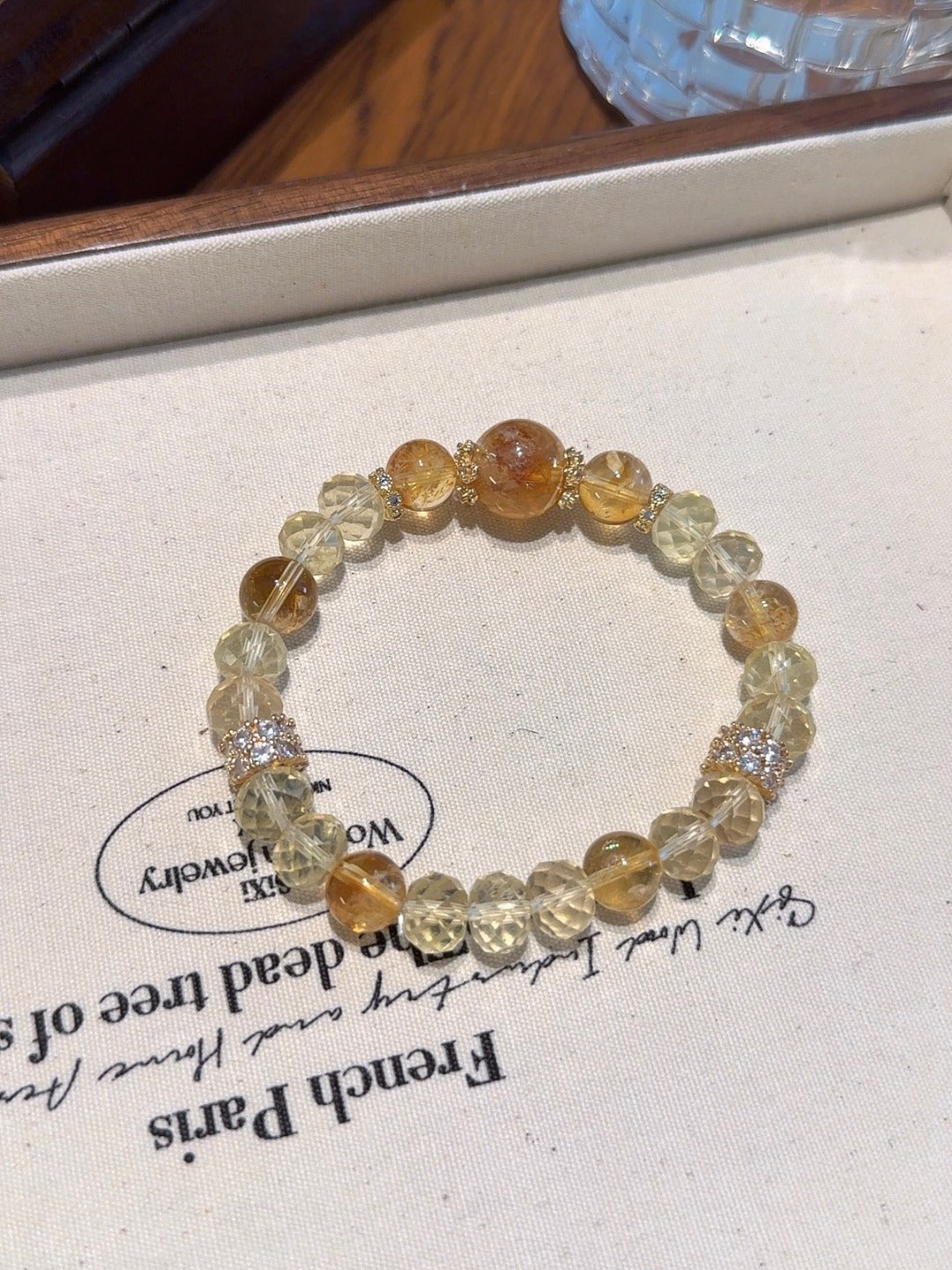 Faceted Citrine & Citrine Quartz Bracelet – natural crystal bracelet by JINGLUNA
