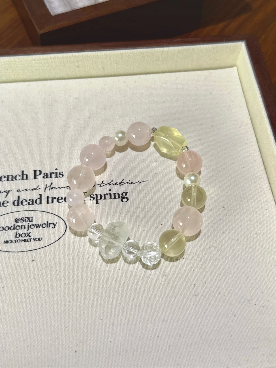 Rose Quartz, Clear Quartz & Citrine Bracelet – natural crystal bracelet by JINGLUNA