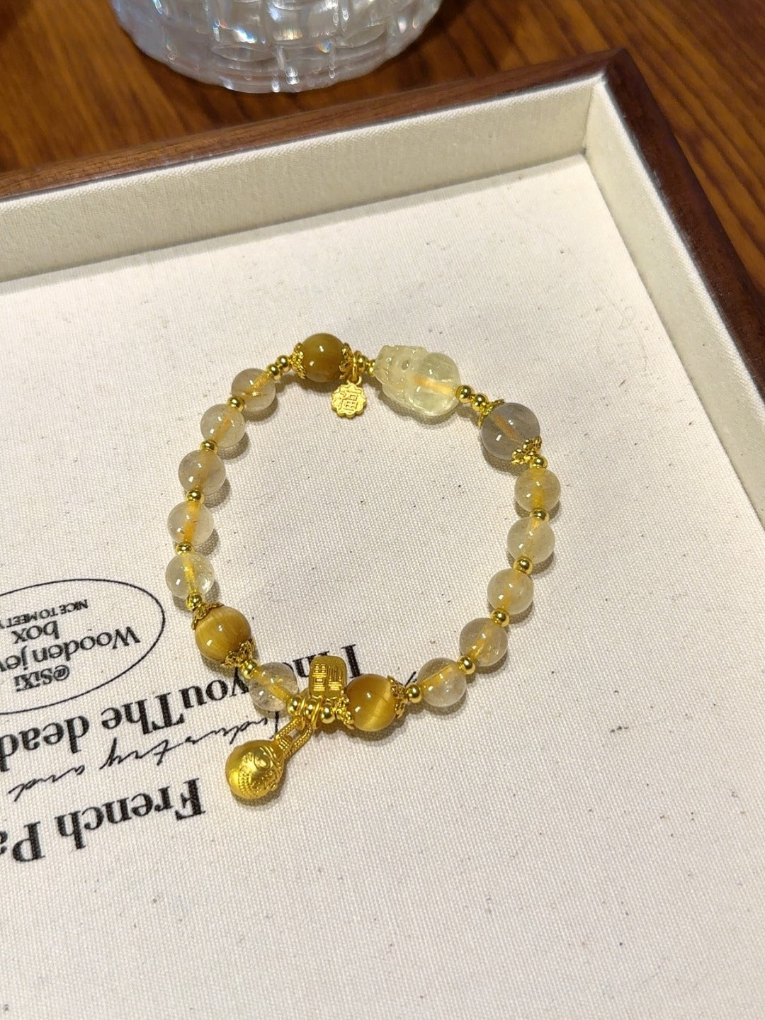 Golden Rutile & Tiger's Eye Pixiu Bracelet – natural crystal bracelet by JINGLUNA
