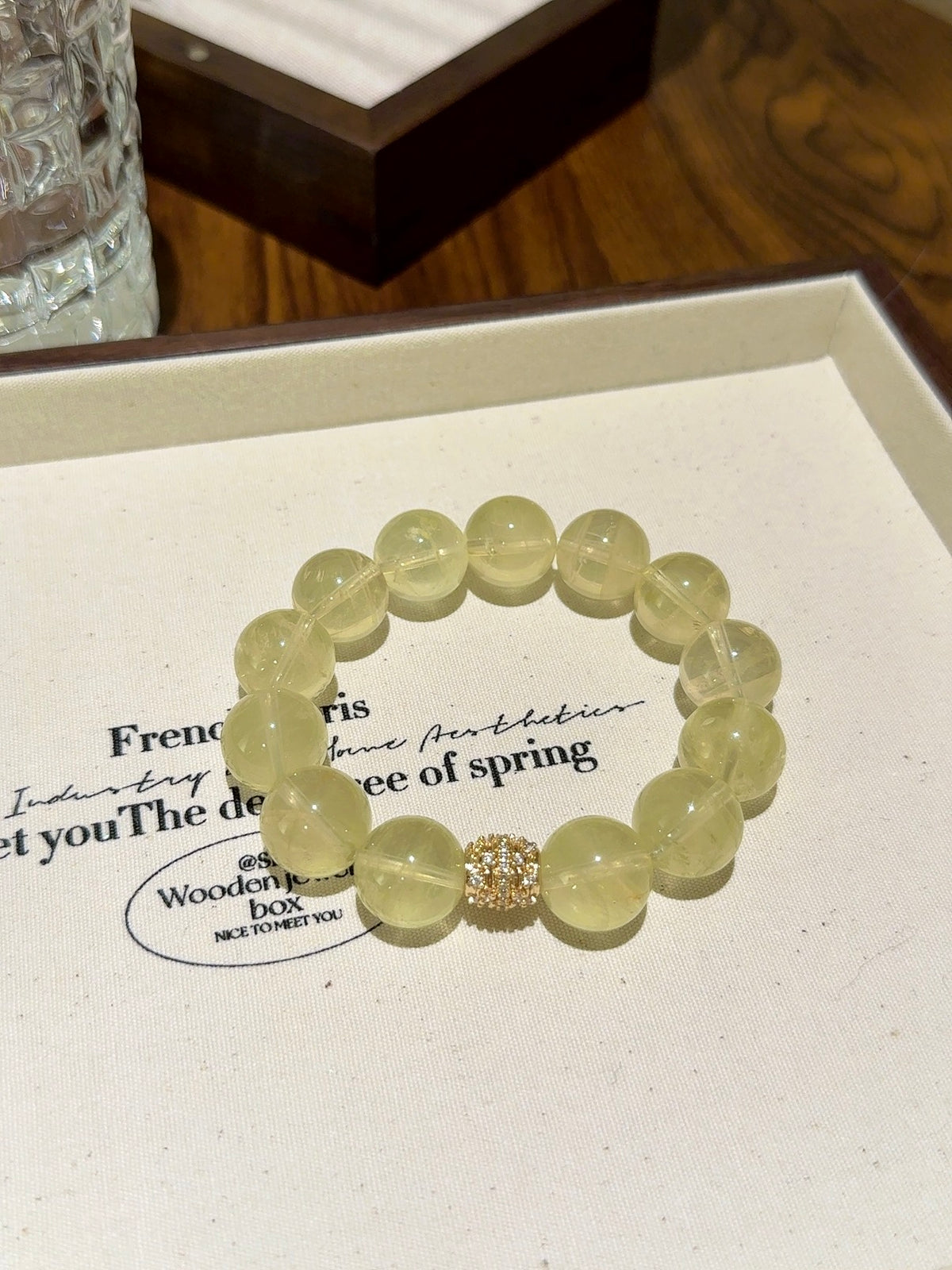 Golden Azeztulite Bracelet – natural crystal bracelet by JINGLUNA