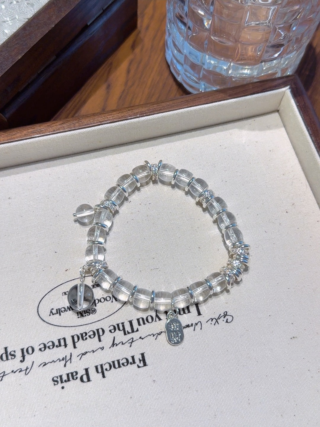 Faceted Clear Quartz Bracelet – natural crystal bracelet by JINGLUNA