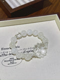 White Phantom & Clear Quartz Nine-Tailed Fox Bracelet – natural crystal bracelet by JINGLUNA