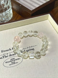 Big Clear Quartz & Rose Quartz Cube Bracelet – natural crystal bracelet by JINGLUNA