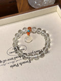 Clear Quartz & Red Agate Bracelet – natural crystal bracelet by JINGLUNA