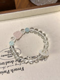Clear Quartz & Rose Quartz Fox Bracelet – natural crystal bracelet by JINGLUNA