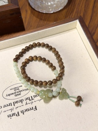 Agarwood & Hetian Jade Butterfly Bracelet · Rebirth