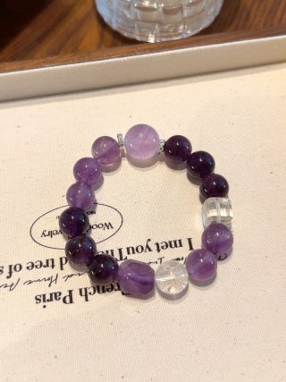 Amethyst & Crystal Cube Bracelet · Calm Shield