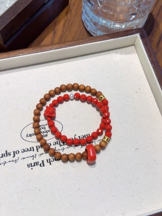 Cinnabar & Sandalwood Fox Multi-Wrap · Intuition