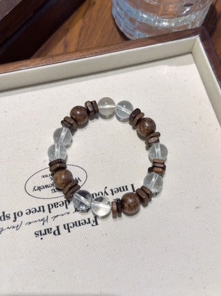 Clear Quartz & Agarwood Bracelet · Evening Calm