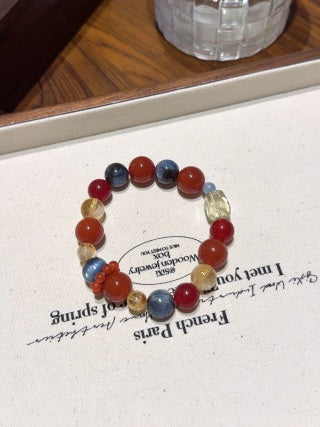 Red Agate, Citrine & Kyanite Bracelet · Sharp & Steady