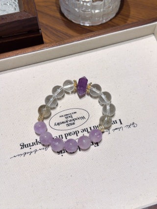 Lavender Amethyst Double Point Bracelet · Focus & Calm