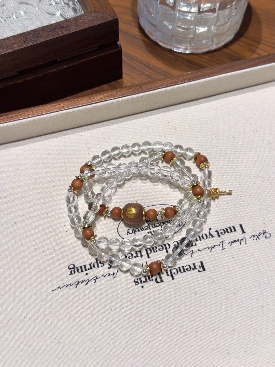 Clear Quartz & Agarwood Multi-Wrap Bracelet · Zen